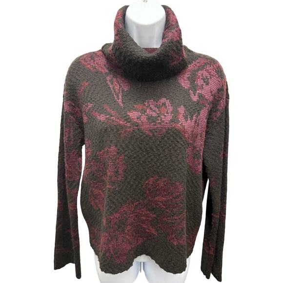 White House Black Market Sweaters - 🌺White House Black Market Women S Port floral turtleneck cotton blend sweater
